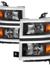 Xtune OEM Style Black Headlights With Chrome Trim Chevrolet Silverado 1500 2014-2015                                     - HD-JH-CS14-CC-BK - Image 7