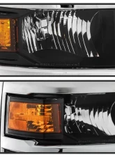 Xtune OEM Style Black Headlights With Chrome Trim Chevrolet Silverado 1500 2014-2015                                     - HD-JH-CS14-CC-BK - Image 4