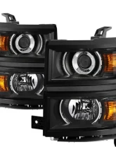 Xtune OEM Style Projector Headlights With Black Lens Chevrolet Silverado 1500 2014-2015                                     - HD-JH-CS14-PJ-BK - Image 6