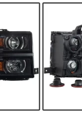 Xtune OEM Style Projector Headlights With Black Lens Chevrolet Silverado 1500 2014-2015                                     - HD-JH-CS14-PJ-BK - Image 2