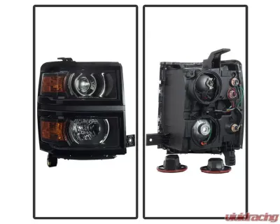 Xtune OEM Style Projector Headlights With Black Lens Chevrolet Silverado 1500 2014-2015 - HD-JH-CS14-PJ-BK