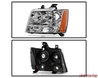 Xtune Chrome Crystal Headlights Chevrolet Avalanche | Suburban | Tahoe 2007-2014 - HD-JH-CSUB07-AM-C