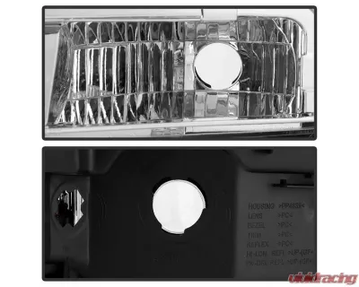 Xtune Chrome Crystal Headlights Chevrolet Avalanche | Suburban | Tahoe 2007-2014 - HD-JH-CSUB07-AM-C