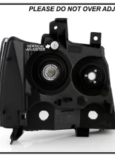 Xtune Chrome Crystal Headlights Chevrolet Avalanche | Suburban | Tahoe 2007-2014                                     - HD-JH-CSUB07-AM-C - Image 8