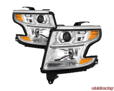 Xtune Chrome OEM Style Headlights Chevrolet Suburban | Tahoe 2015-2019 - HD-JH-CSUB15-AM-C