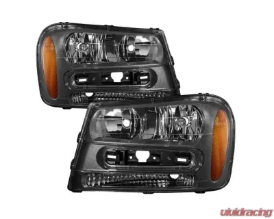 Xtune Black Crystal Headlights Chevrolet Trailblazer 2002-2009 - HD-JH-CTB02-AM-BK