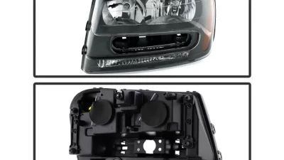 Xtune Black Crystal Headlights Chevrolet Trailblazer 2002-2009                                     - HD-JH-CTB02-AM-BK - Image 2