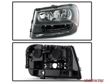 Xtune Black Crystal Headlights Chevrolet Trailblazer 2002-2009 - HD-JH-CTB02-AM-BK