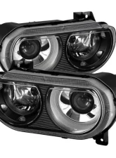 Xtune Black Projector Headlamps Dodge Challenger 2008-2014                                     - HD-JH-DCHAL08-HID-BK - Image 4