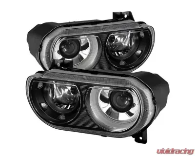 Xtune Black Projector Headlamps Dodge Challenger 2008-2014 - HD-JH-DCHAL08-HID-BK
