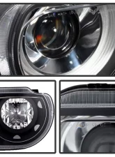 Xtune Black Projector Headlamps Dodge Challenger 2008-2014                                     - HD-JH-DCHAL08-HID-BK - Image 2
