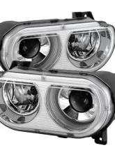Xtune Chrome Projector Headlamps Dodge Challenger 2008-2014                                     - HD-JH-DCHAL08-HID-C - Image 4