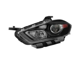 Xtune OEM Left Driver Side Halogen Models Only Projector Headlight With Black Lens Dodge Dart 2013-2016