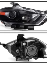 Xtune OEM Right Passenger Side Halogen Models Only Projector Headlight With Black Lens Dodge Dart 2013-2016                                     - HD-JH-DDART13-H-OE-R - Image 2