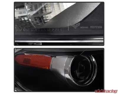 Xtune OEM Right Passenger Side HID Models Only Projector Headlight With Black Lens Dodge Dart 2013-2016 - HD-JH-DDART13-HID-OE-R