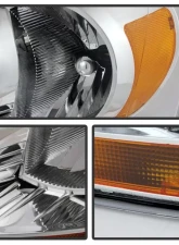 Xtune Chrome Headlights With Chrome Bezel & Amber Bar Dodge Ram 1500 | 2500 | 3500 2006-2009                                     - HD-JH-DRAM06-AM-C - Image 2