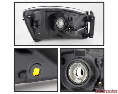 Xtune Chrome Headlights With Chrome Bezel & Amber Bar Dodge Ram 1500 | 2500 | 3500 2006-2009 - HD-JH-DRAM06-AM-C