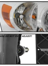 Xtune Chrome Headlights With Chrome Bezel & Amber Bar Dodge Ram 1500 | 2500 | 3500 2006-2009                                     - HD-JH-DRAM06-AM-C - Image 4