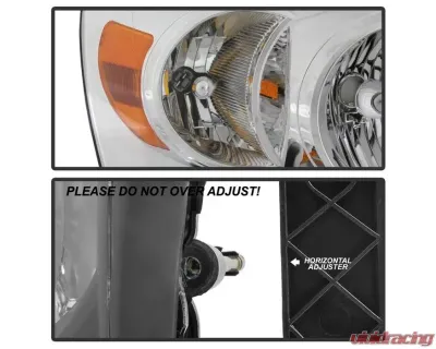Xtune Chrome Headlights With Chrome Bezel & Amber Bar Dodge Ram 1500 | 2500 | 3500 2006-2009 - HD-JH-DRAM06-AM-C