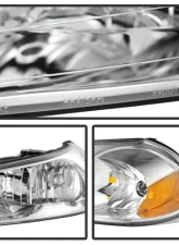 Xtune Chrome Crystal Headlights Ford Contour 1998-2000                                     - HD-JH-FCON98-C - Image 2