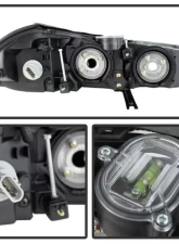 Xtune Chrome Crystal Headlights Ford Contour 1998-2000                                     - HD-JH-FCON98-C - Image 3