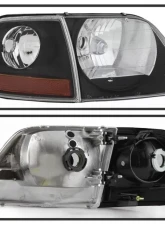Xtune Black OEM Style Headlights With Corner Lights Ford F150 | Expedition 1997-2003                                     - HD-JH-FF15097-L-SET-BK - Image 2
