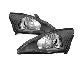 Xtune Black OEM Style Headlights Ford Focus 2000-2004