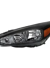 Xtune Black Left Driver Side OE Style Headlights Ford Focus 2015-2018                                     - HD-JH-FFOC15-BK-L - Image 7