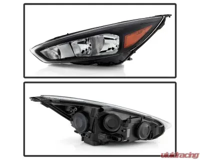 Xtune Black Left Driver Side OE Style Headlights Ford Focus 2015-2018 - HD-JH-FFOC15-BK-L