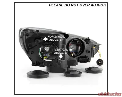 Xtune Black Driver and Passenger Side Factory Style Headlights with LED DRL Ford Focus 2015-2018 - HD-JH-FFOC15-LED-AM-BK