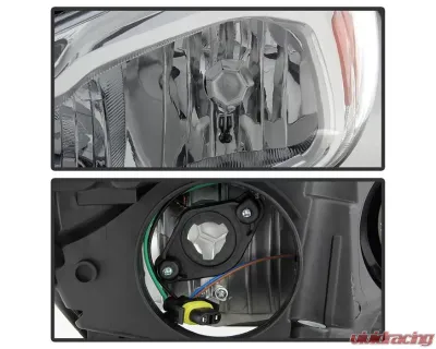 Xtune Chrome Driver and Passenger Side Factory Style Headlights with LED DRL Ford Focus 2015-2018 - HD-JH-FFOC15-LED-AM-C
