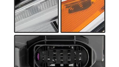 Xtune Chrome Driver and Passenger Side Factory Style Headlights with LED DRL Ford Focus 2015-2018                                     - HD-JH-FFOC15-LED-AM-C - Image 4