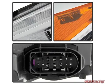 Xtune Chrome Driver and Passenger Side Factory Style Headlights with LED DRL Ford Focus 2015-2018 - HD-JH-FFOC15-LED-AM-C