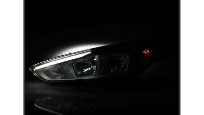 Xtune Chrome Driver and Passenger Side Factory Style Headlights with LED DRL Ford Focus 2015-2018                                     - HD-JH-FFOC15-LED-AM-C - Image 7