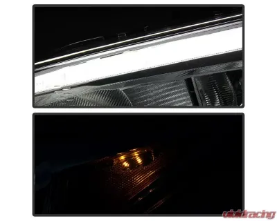 Xtune Chrome Driver and Passenger Side Factory Style Headlights with LED DRL Ford Focus 2015-2018 - HD-JH-FFOC15-LED-AM-C