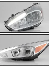 Xtune Chrome Driver and Passenger Side Factory Style Headlights with LED DRL Ford Focus 2015-2018                                     - HD-JH-FFOC15-LED-AM-C - Image 9