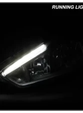 Xtune Chrome Driver and Passenger Side Factory Style Headlights with LED DRL Ford Focus 2015-2018                                     - HD-JH-FFOC15-LED-AM-C - Image 10