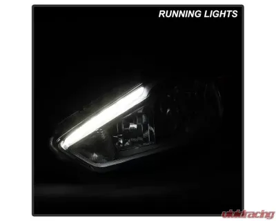 Xtune Chrome Driver and Passenger Side Factory Style Headlights with LED DRL Ford Focus 2015-2018 - HD-JH-FFOC15-LED-AM-C