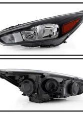 Xtune Black Left Driver Side Factory Style Headlight with LED DRL Ford Focus 2015-2018                                     - HD-JH-FFOC15-LED-BK-L - Image 2