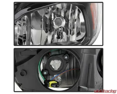 Xtune Black Left Driver Side Factory Style Headlight with LED DRL Ford Focus 2015-2018 - HD-JH-FFOC15-LED-BK-L