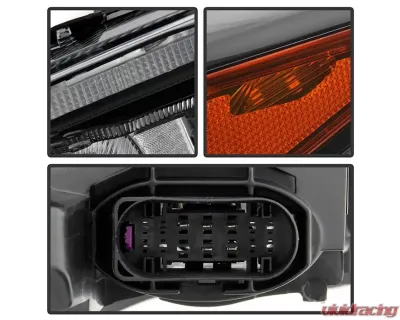 Xtune Black Left Driver Side Factory Style Headlight with LED DRL Ford Focus 2015-2018 - HD-JH-FFOC15-LED-BK-L
