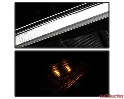 Xtune Black Left Driver Side Factory Style Headlight with LED DRL Ford Focus 2015-2018 - HD-JH-FFOC15-LED-BK-L