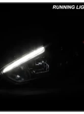 Xtune Black Left Driver Side Factory Style Headlight with LED DRL Ford Focus 2015-2018                                     - HD-JH-FFOC15-LED-BK-L - Image 10