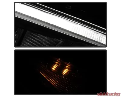 Xtune Black Right Passenger Side Factory Style Headlight with LED DRL Ford Focus 2015-2018 - HD-JH-FFOC15-LED-BK-R