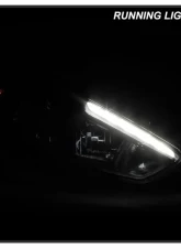 Xtune Black Right Passenger Side Factory Style Headlight with LED DRL Ford Focus 2015-2018                                     - HD-JH-FFOC15-LED-BK-R - Image 10