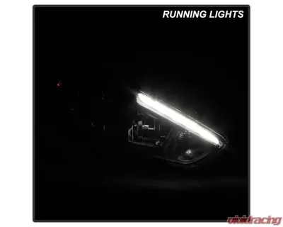 Xtune Black Right Passenger Side Factory Style Headlight with LED DRL Ford Focus 2015-2018 - HD-JH-FFOC15-LED-BK-R