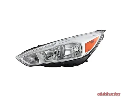 Xtune Chrome Left Driver Side Factory Style Headlight with LED DRL Ford Focus 2015-2018 - HD-JH-FFOC15-LED-OE-L