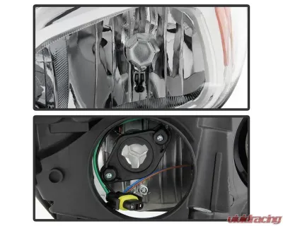Xtune Chrome Left Driver Side Factory Style Headlight with LED DRL Ford Focus 2015-2018 - HD-JH-FFOC15-LED-OE-L