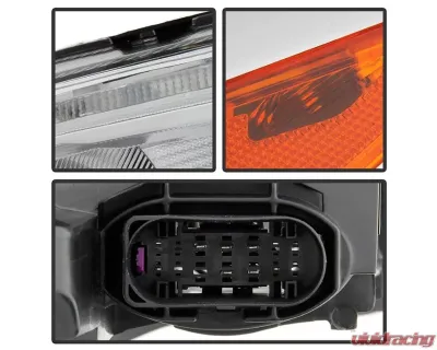 Xtune Chrome Left Driver Side Factory Style Headlight with LED DRL Ford Focus 2015-2018 - HD-JH-FFOC15-LED-OE-L