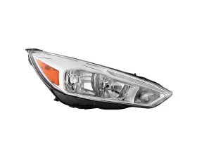 Xtune Chrome Right Passenger Side Factory Style Headlight with LED DRL Ford Focus 2015-2018